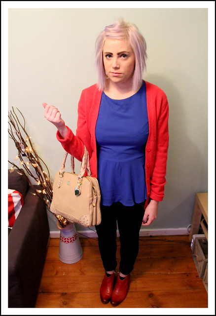 Outfit post red cardigan