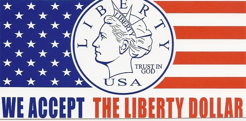 Liberty Dollar merchant sticker
