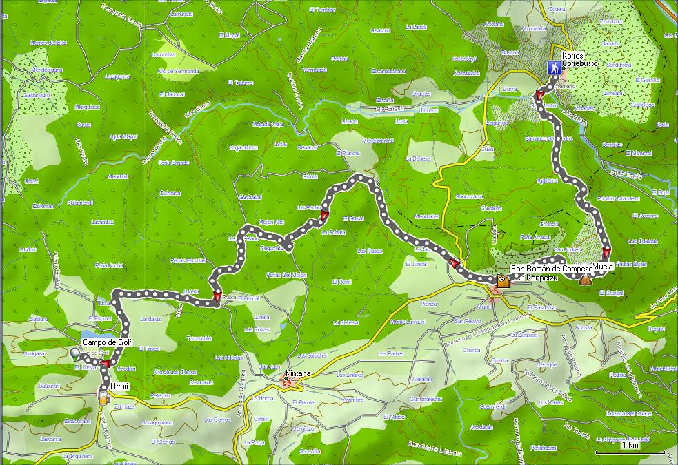 Mapa 2012_12_23 De Korres a Urturi (Integral de Izki _ Etapa 2)