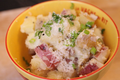 Boiled Potatoes with Olive Oil, Butter, Green Onion, and Parmigiano-Reggiano