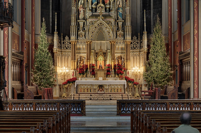 Saint Francis de Sales Oratory, in Saint Louis, Missouri, USA - high altar decorated for Christmas