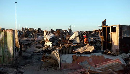 Khayelitsha fire displaced thousands near Cape Town, South Africa. Three people were reported killed when 800 informal homes were destroyed. by Pan-African News Wire File Photos
