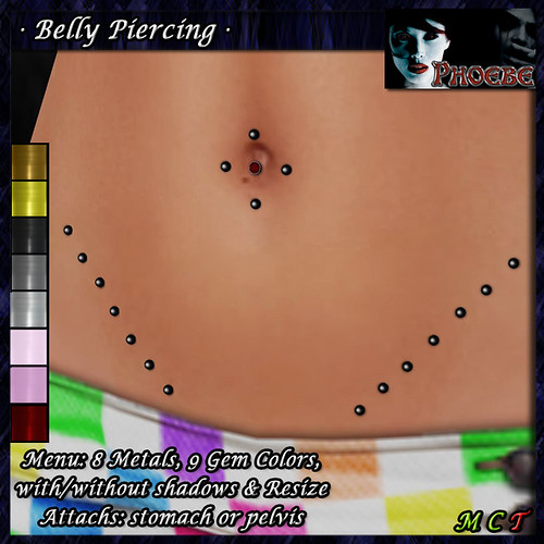 [$75L PROMO] *P* Belly Piercing M5 ~8 Metals-9 Gem Colors~
