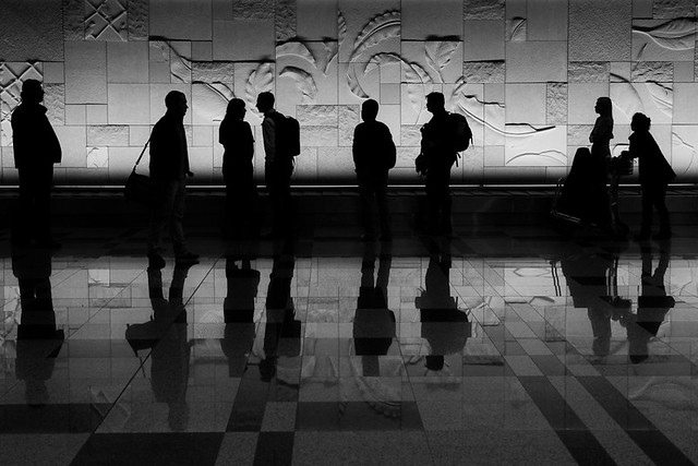 Singapore airport silhouettes