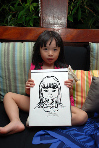 caricature live sketching for Mark Lee's daughter birthday party - 34