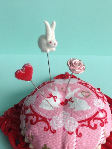 Bunny Love Valentine Pincushion Set by Pinks & Needles (used to be Gigi & Big Red)