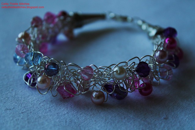 Wire-knitted bracelet