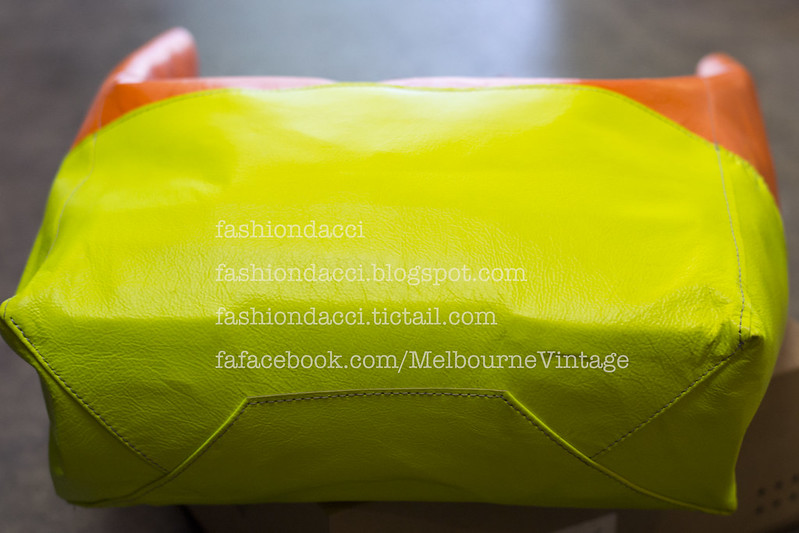 Blog details neon leather cargo orange yellow shopping tote副本