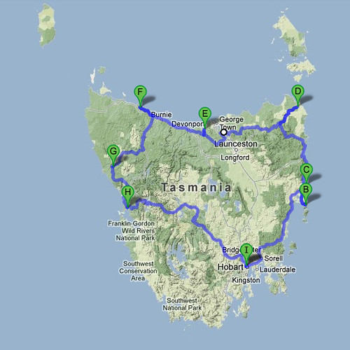 SD 112 Tour de Tassie Map
