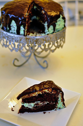 Chocolate Cake with Mint Chocolate Chip Frosting