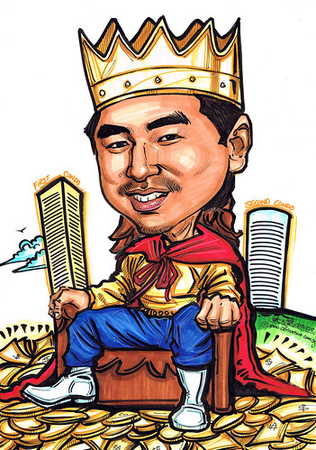 King caricature on throne