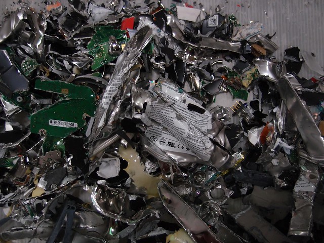 shredded magnetic hard disk drives