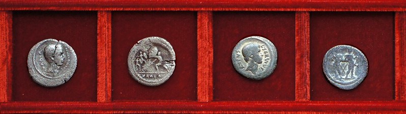 RRC 514 C.NVMONIVS VAALA Numonia, Julius Caesar, RRC 515 L.SERVIVS RVFVS Sulpicia, Brutus, RRC 516 M.ANTONIVS Mark Antony, Ahala collection Roman Republic