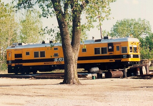 Sperry Rail Services self propelled track detection car at Chicago Ridge Junction.  Chicago Ridge Illinois.  May 1990. by Eddie from Chicago