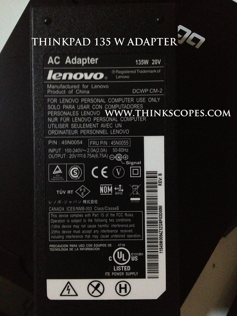 ThinkPad 135 Watts Adapter Information