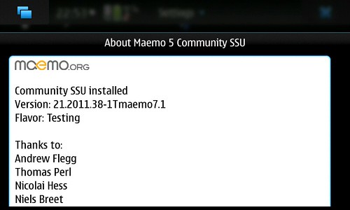 About Maemo5 CSSU Ver.21.2011.38-1Tmaemo7.1