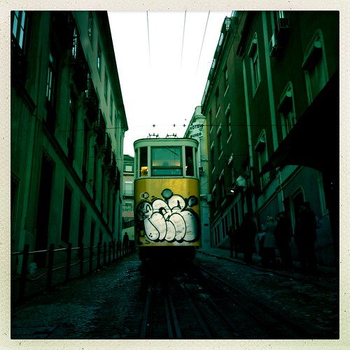 Typical tram in Lisbon by Davide Restivo