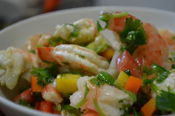 bowl of shrimp salad