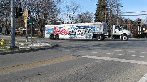 Coors Light beverage delivery truck.  Glenview Illinois.  Early January 2013. by Eddie from Chicago