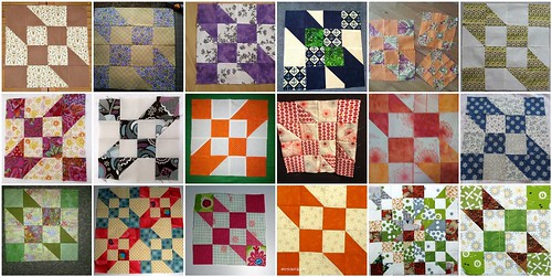 Road To Oklahoma blocks created from AmysCreativeSide's Tutorial for the 'My Favorite Block' Quilt Along