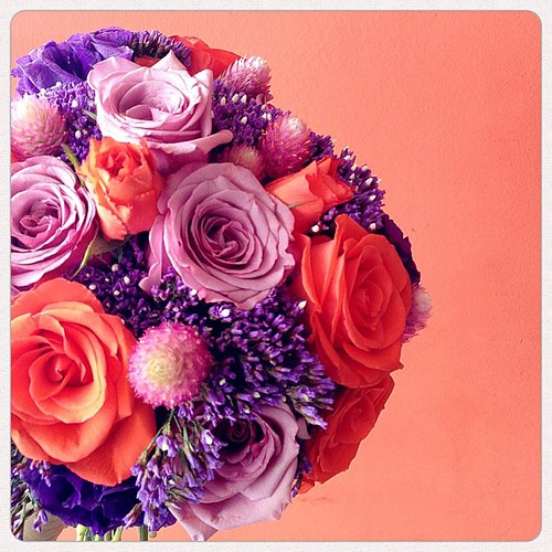 Hand bouquet for Eleena. I love clients who are willing to take risks with bold & unconventional color & flower combos!