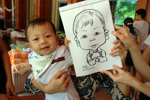 caricature live sketching for Mark Lee's daughter birthday party - 1