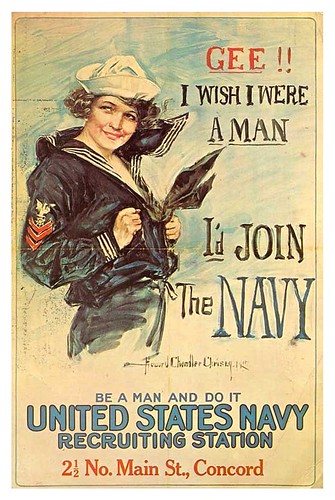 003-Gee  I Wish I Were a Man, I'd Join The Navy, Navy Reserve or Coast Guard, 1917-18-Howard Chandler Christy - Lafayette College Special Collections
