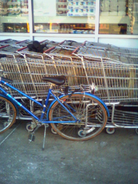 shopping cart bike locking