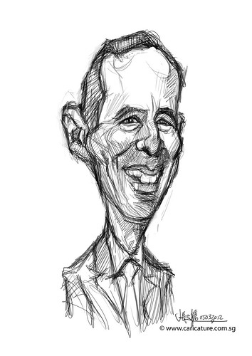 digital caricature of Gido van Praag for Hewlett Packard - 1