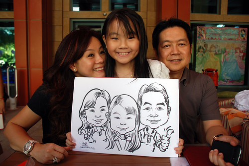 caricature live sketching for Mark Lee's daughter birthday party - 4