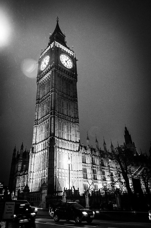 big ben london rain night