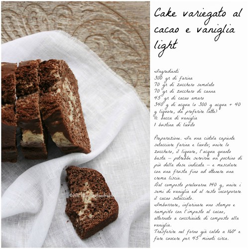 Cake variegato al cacao e vaniglia light