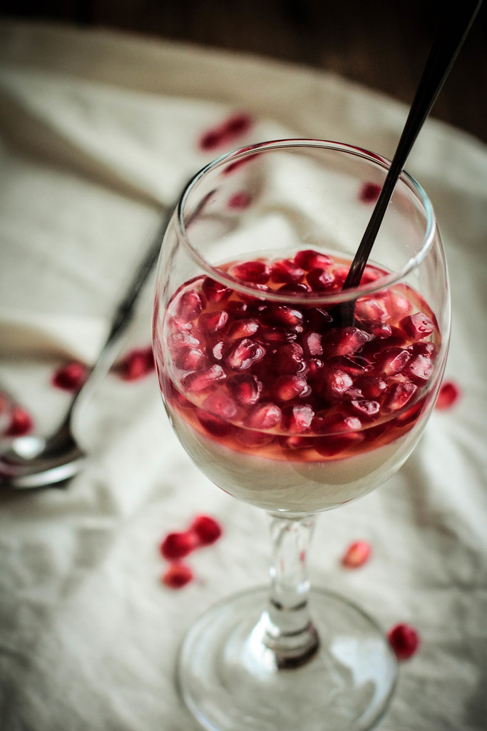 Pomegranate White Wine Panna Cotta