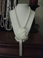 iron craft project 3 -  pearl and floral necklace