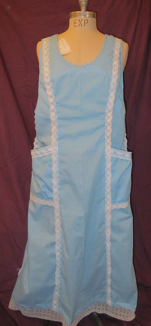 amy art apron to wear with blue dress