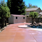 Large Colored Concrete Area Added In Backyard