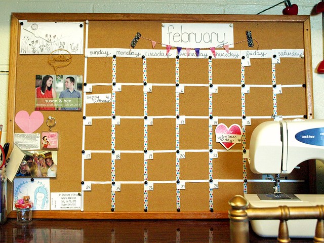 DIY bulletin board calendar