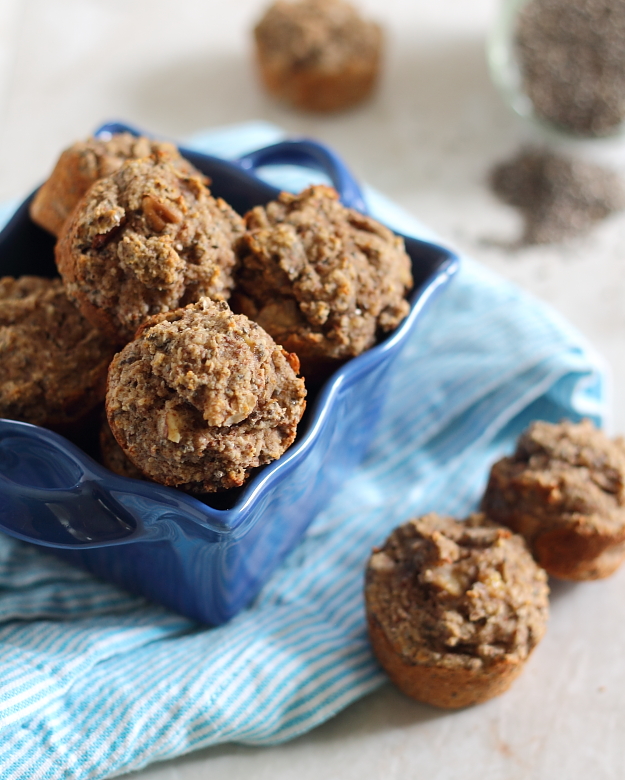 These paleo banana chia bites are naturally sweet and perfectly moist mini-muffins. Great for on-the-go snacking!