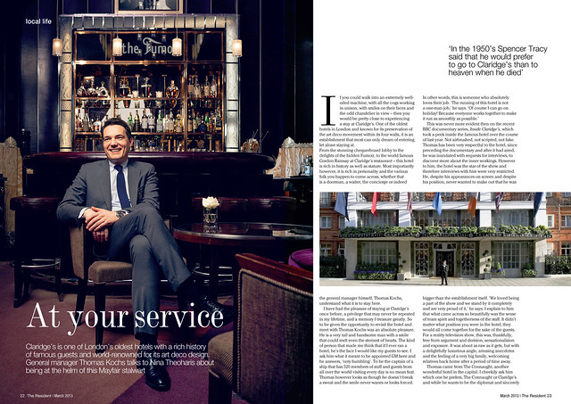 Thomas Koch photographed for The Mayfair Resident