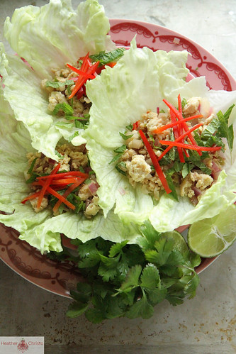 Thai Larb Chicken Lettuce Cups