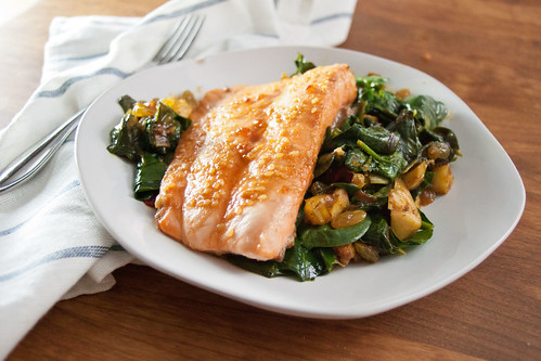Salmon with Curried Spinach
