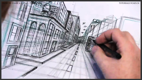 learn how to draw city buildings in perspective 032