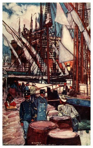019-Puerto mercantil en Napoles-Naples  past and present-1905-Maurice Grieffenhagen