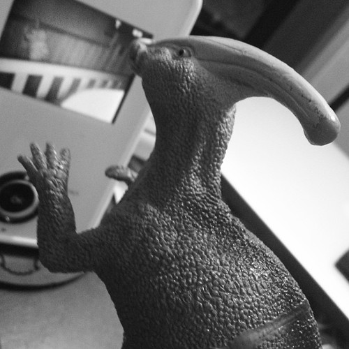 #parasaurolophus is keeping an eye on the baby monitor. #dinosaurs #toys