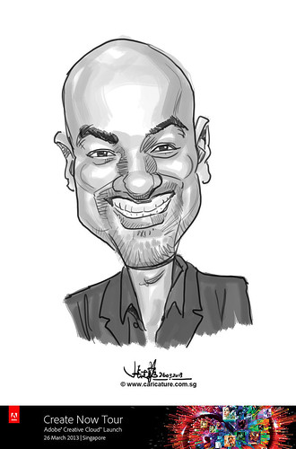 digital caricature for Adobe Create Now Tour - 1