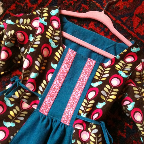 Frida's birthday dress with ribbon trim detail#modkids #berninanova900
