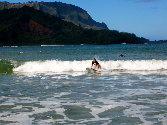 Caroline eaton learning to surf in hawaii