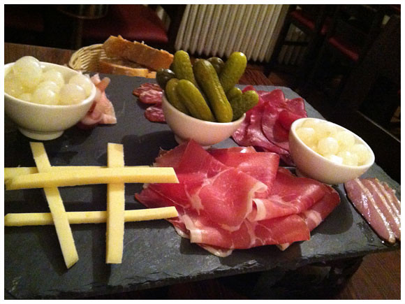 Assortment of cold cuts, cheese and pickles, Chateau d'If - Vésenaz, Geneva