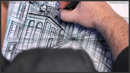 learn how to draw city buildings in perspective 027