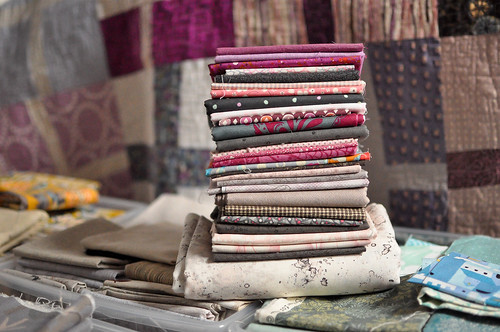 Feather Bed quilt fabric stack